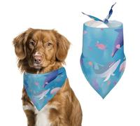 Dog Bandanas Underwater World Fish Whale Shark Dog Scarf Bib Kerchief For Pets Large: 70 * 30 CM