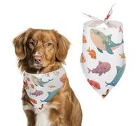 Dog Bandanas Underwater World Fish Whale Shark Dog Scarf Bib Kerchief For Pets Large: 70 * 30 CM
