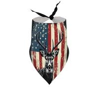 Dog Bandanas USA Camo Buck Deer Flag (1) Puppy Pet V-Neck Bibs Scarf Triangle Adjustable Kerchief Accessories for Small Medium Large Puppy Cat