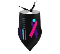 Dog Bandanas Vintage Thyroid Cancer Awareness Puppy Pet V-Neck Bibs Scarf Triangle Adjustable Kerchief Accessories for Small Medium Large Puppy Cat