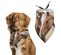 Dog Bandanas with Adorable Horse Printed Dog Scarf Dog Bibs Washable Polyester Handkerchief Scarf Triangle Bandana for Small Medium Large Dogs