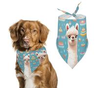 Dog Bandanas with Alpaca Patterm Printed Dog Scarf Dog Bibs Washable Polyester Handkerchief Scarf Triangle Bandana for Small Medium Large Dogs