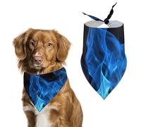 Dog Bandanas with Blue Flame Printed Dog Scarf Dog Bibs Washable Polyester Handkerchief Scarf Triangle Bandana for Small Medium Large Dogs