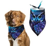 Dog Bandanas with Blue Owl Printed Dog Scarf Dog Bibs Washable Polyester Handkerchief Scarf Triangle Bandana for Small Medium Large Dogs