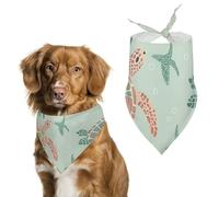 Dog Bandanas with Blue Turtle Pattern Printed Dog Scarf Dog Bibs Washable Polyester Handkerchief Scarf Triangle Bandana for Small Medium Large Dogs