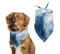 Dog Bandanas with Blue Wave Art Printed Dog Scarf Dog Bibs Washable Polyester Handkerchief Scarf Triangle Bandana for Small Medium Large Dogs