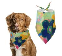 Dog Bandanas with Bright Light Yellow Printed Dog Scarf Dog Bibs Washable Polyester Handkerchief Scarf Triangle Bandana for Small Medium Large Dogs