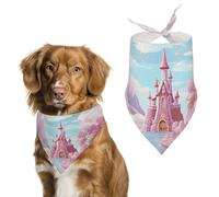 Dog Bandanas with Candy Land Printed Dog Scarf Dog Bibs Washable Polyester Handkerchief Scarf Triangle Bandana for Small Medium Large Dogs