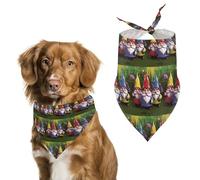 Dog Bandanas with Colorful Gnomes Printed Dog Scarf Dog Bibs Washable Polyester Handkerchief Scarf Triangle Bandana for Small Medium Large Dogs