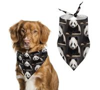 Dog Bandanas with Cute Black and White Panda Printed Dog Scarf Dog Bibs Washable Polyester Handkerchief Scarf Triangle Bandana for Small Medium Large Dogs