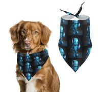 Dog Bandanas with Cute Blue Robot Printed Dog Scarf Dog Bibs Washable Polyester Handkerchief Scarf Triangle Bandana for Small Medium Large Dogs