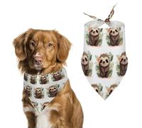 Dog Bandanas with Cute Cartoon Sloth Printed Dog Scarf Dog Bibs Washable Polyester Handkerchief Scarf Triangle Bandana for Small Medium Large Dogs