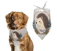 Dog Bandanas with Cute Little Hedgehog Printed Dog Scarf Dog Bibs Washable Polyester Handkerchief Scarf Triangle Bandana for Small Medium Large Dogs