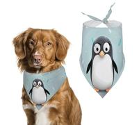 Dog Bandanas with Cute Penguin Printed Dog Scarf Dog Bibs Washable Polyester Handkerchief Scarf Triangle Bandana for Small Medium Large Dogs