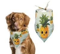 Dog Bandanas with Cute Pineapple Printed Dog Scarf Dog Bibs Washable Polyester Handkerchief Scarf Triangle Bandana for Small Medium Large Dogs