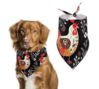 Dog Bandanas with Cute Rooster Chickens Printed Dog Scarf Dog Bibs Washable Polyester Handkerchief Scarf Triangle Bandana for Small Medium Large Dogs