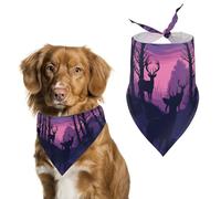 Dog Bandanas with Deer Silhouette Printed Dog Scarf Dog Bibs Washable Polyester Handkerchief Scarf Triangle Bandana for Small Medium Large Dogs