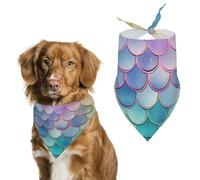Dog Bandanas with Dreamy Gradient Scales Printed Dog Scarf Dog Bibs Washable Polyester Handkerchief Scarf Triangle Bandana for Small Medium Large Dogs