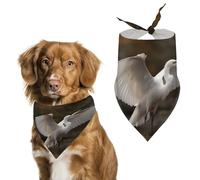 Dog Bandanas with Egret Spreads Its Wings Printed Dog Scarf Dog Bibs Washable Polyester Handkerchief Scarf Triangle Bandana for Small Medium Large Dogs