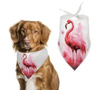Dog Bandanas with Flamingo Watercolor Printed Dog Scarf Dog Bibs Washable Polyester Handkerchief Scarf Triangle Bandana for Small Medium Large Dogs