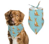 Dog Bandanas with Funny Cartoon Kangaroo Zoo Printed Dog Scarf Dog Bibs Washable Polyester Handkerchief Scarf Triangle Bandana for Small Medium Large Dogs