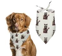 Dog Bandanas with Funny Raccoon Printed Dog Scarf Dog Bibs Washable Polyester Handkerchief Scarf Triangle Bandana for Small Medium Large Dogs