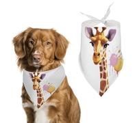 Dog Bandanas with Giraffe Printed Dog Scarf Dog Bibs Washable Polyester Handkerchief Scarf Triangle Bandana for Small Medium Large Dogs