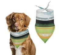 Dog Bandanas with Green Baseball Field Backdrop Printed Dog Scarf Dog Bibs Washable Polyester Handkerchief Scarf Triangle Bandana for Small Medium Large Dogs