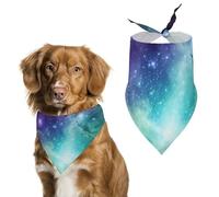 Dog Bandanas with Green Blue Purple Galaxy Printed Dog Scarf Dog Bibs Washable Polyester Handkerchief Scarf Triangle Bandana for Small Medium Large Dogs