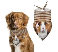 Dog Bandanas with Guinea Pigs Printed Dog Scarf Dog Bibs Washable Polyester Handkerchief Scarf Triangle Bandana for Small Medium Large Dogs