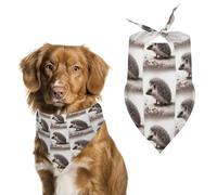 Dog Bandanas with Hedgehog Printed Dog Scarf Dog Bibs Washable Polyester Handkerchief Scarf Triangle Bandana for Small Medium Large Dogs