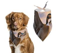Dog Bandanas with Hunting Flying Wild Ducks Printed Dog Scarf Dog Bibs Washable Polyester Handkerchief Scarf Triangle Bandana for Small Medium Large Dogs