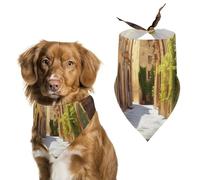 Dog Bandanas with Italian Street Printed Dog Scarf Dog Bibs Washable Polyester Handkerchief Scarf Triangle Bandana for Small Medium Large Dogs