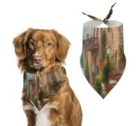 Dog Bandanas with Italy Tuscan Printed Dog Scarf Dog Bibs Washable Polyester Handkerchief Scarf Triangle Bandana for Small Medium Large Dogs