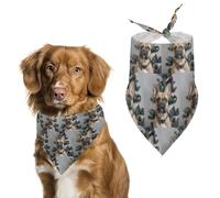 Dog Bandanas with Light Brown Dog Printed Dog Scarf Dog Bibs Washable Polyester Handkerchief Scarf Triangle Bandana for Small Medium Large Dogs