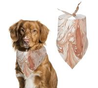 Dog Bandanas with Light Peach and Brown Printed Dog Scarf Dog Bibs Washable Polyester Handkerchief Scarf Triangle Bandana for Small Medium Large Dogs