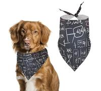 Dog Bandanas with Math Formula Printed Dog Scarf Dog Bibs Washable Polyester Handkerchief Scarf Triangle Bandana for Small Medium Large Dogs