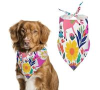 Dog Bandanas with Mexican Otomi Animals Printed Dog Scarf Dog Bibs Washable Polyester Handkerchief Scarf Triangle Bandana for Small Medium Large Dogs