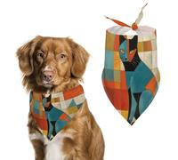 Dog Bandanas with Modern Art Cat Printed Dog Scarf Dog Bibs Washable Polyester Handkerchief Scarf Triangle Bandana for Small Medium Large Dogs