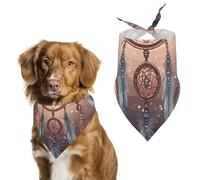Dog Bandanas with Native American Dream Catcher Printed Dog Scarf Dog Bibs Washable Polyester Handkerchief Scarf Triangle Bandana for Small Medium Large Dogs