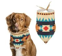 Dog Bandanas with Native American Printed Dog Scarf Dog Bibs Washable Polyester Handkerchief Scarf Triangle Bandana for Small Medium Large Dogs