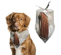 Dog Bandanas with Old Boat Printed Dog Scarf Dog Bibs Washable Polyester Handkerchief Scarf Triangle Bandana for Small Medium Large Dogs
