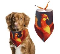 Dog Bandanas with Orange Red Phoenix Printed Dog Scarf Dog Bibs Washable Polyester Handkerchief Scarf Triangle Bandana for Small Medium Large Dogs