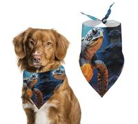 Dog Bandanas with Painted Sea Turtle Printed Dog Scarf Dog Bibs Washable Polyester Handkerchief Scarf Triangle Bandana for Small Medium Large Dogs