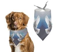 Dog Bandanas with Peace Dove Printed Dog Scarf Dog Bibs Washable Polyester Handkerchief Scarf Triangle Bandana for Small Medium Large Dogs