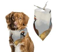 Dog Bandanas with Pheasants Animals Printed Dog Scarf Dog Bibs Washable Polyester Handkerchief Scarf Triangle Bandana for Small Medium Large Dogs