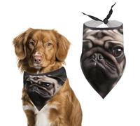 Dog Bandanas with Pug Printed Dog Scarf Dog Bibs Washable Polyester Handkerchief Scarf Triangle Bandana for Small Medium Large Dogs