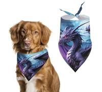Dog Bandanas with Purple Dragon Purple Moon Printed Dog Scarf Dog Bibs Washable Polyester Handkerchief Scarf Triangle Bandana for Small Medium Large Dogs