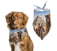 Dog Bandanas with Pyramid Camel Printed Dog Scarf Dog Bibs Washable Polyester Handkerchief Scarf Triangle Bandana for Small Medium Large Dogs