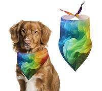 Dog Bandanas with Rainbow Smoke Printed Dog Scarf Dog Bibs Washable Polyester Handkerchief Scarf Triangle Bandana for Small Medium Large Dogs